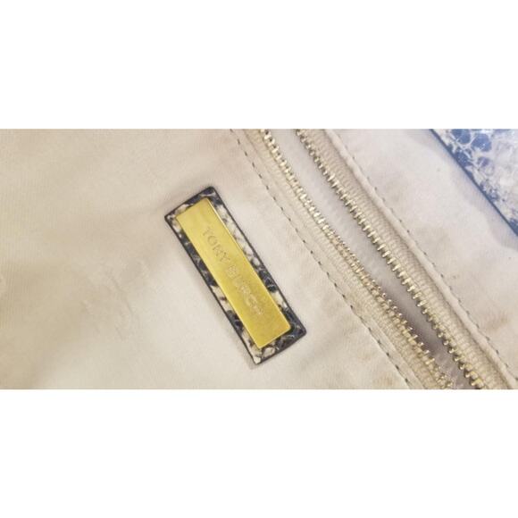 Tory Burch Robinson Mini Snake Embossed Double Zip Tote Bag - Picture 2 of 16